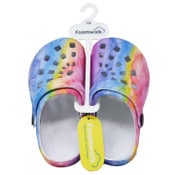 Wholesale - FOAMWALK RAINBOW TODDLER GIRLS EVA CLOGS W/UPPER PRINT DETAIL, UPC: 194587587310